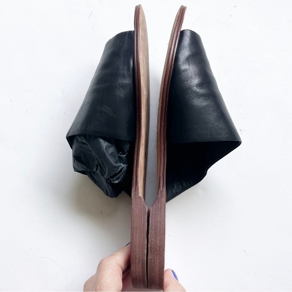 DVF Barrett Single-Band Sandal Leather Slides Slip On Black Sandals Shoes - Picture 5 of 9